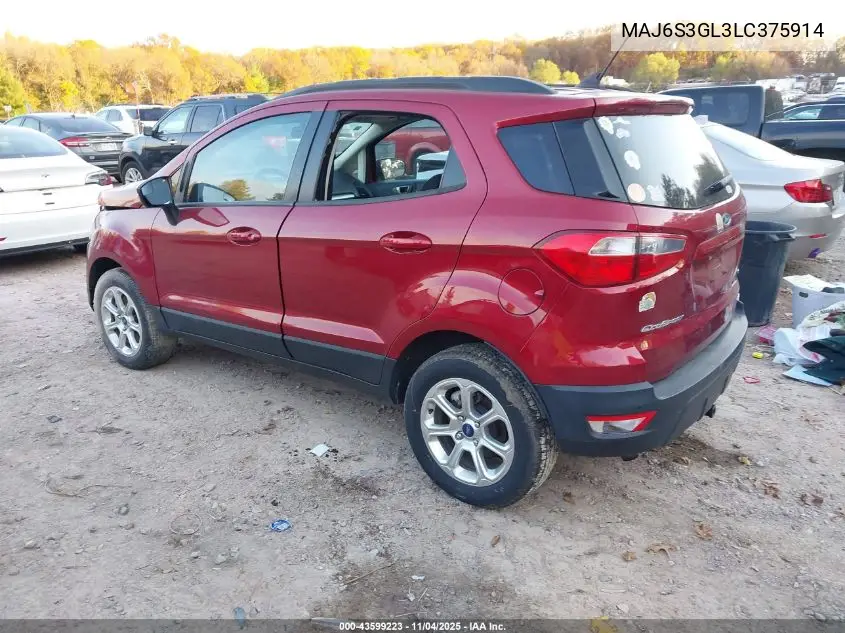 MAJ6S3GL3LC375914 2020 Ford Ecosport Se