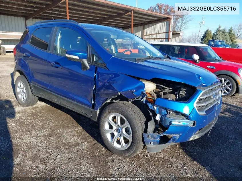 MAJ3S2GE0LC355716 2020 Ford Ecosport Se