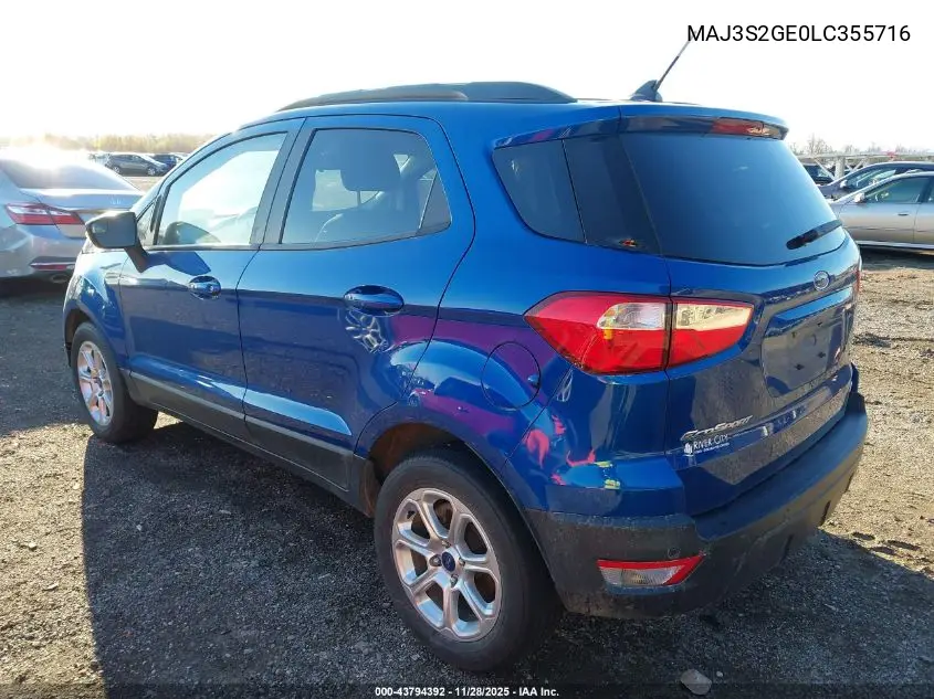 MAJ3S2GE0LC355716 2020 Ford Ecosport Se