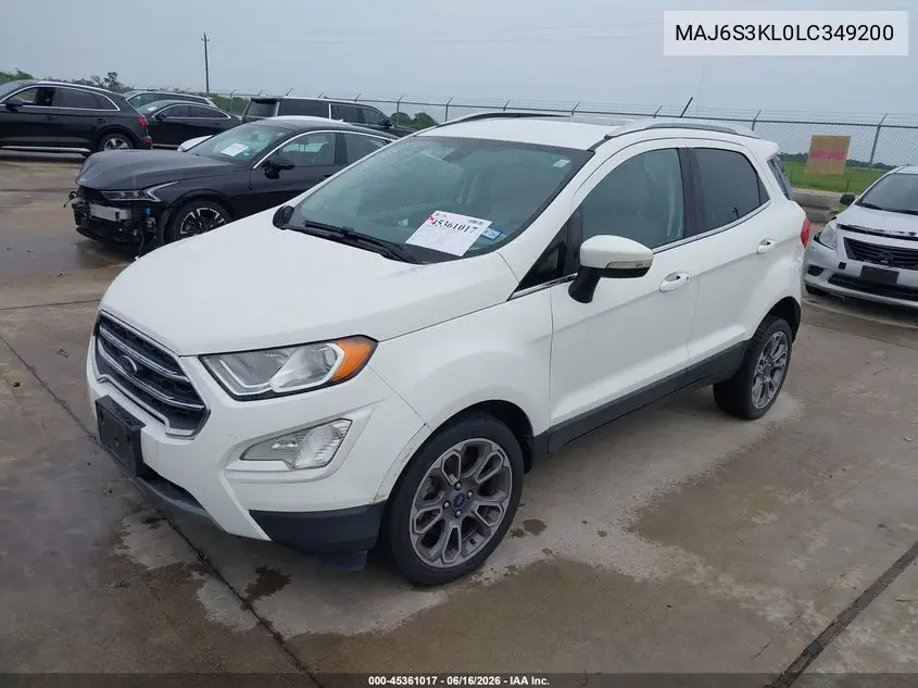 2020 Ford Ecosport Titanium VIN: MAJ6S3KL0LC349200 Lot: 45361017