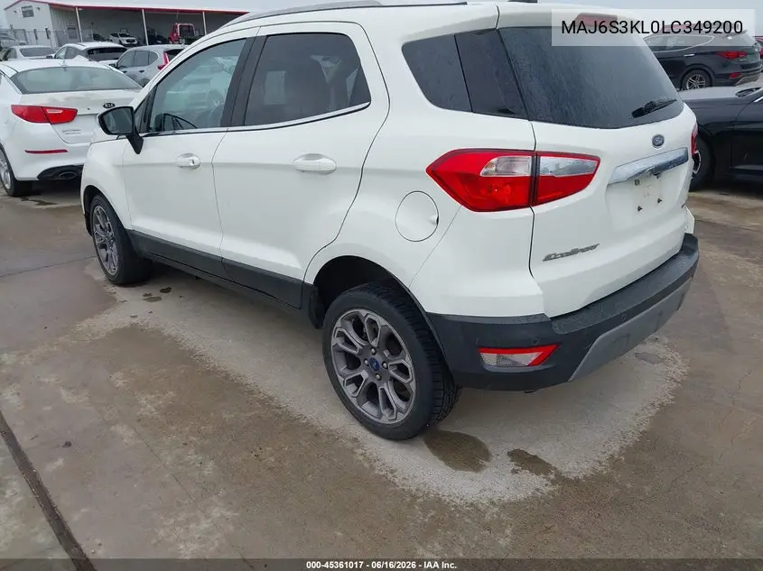 2020 Ford Ecosport Titanium VIN: MAJ6S3KL0LC349200 Lot: 45361017