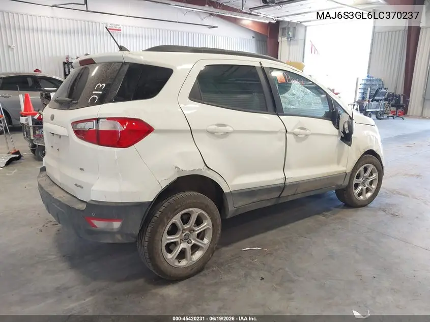 2020 Ford Ecosport Se VIN: MAJ6S3GL6LC370237 Lot: 45420231