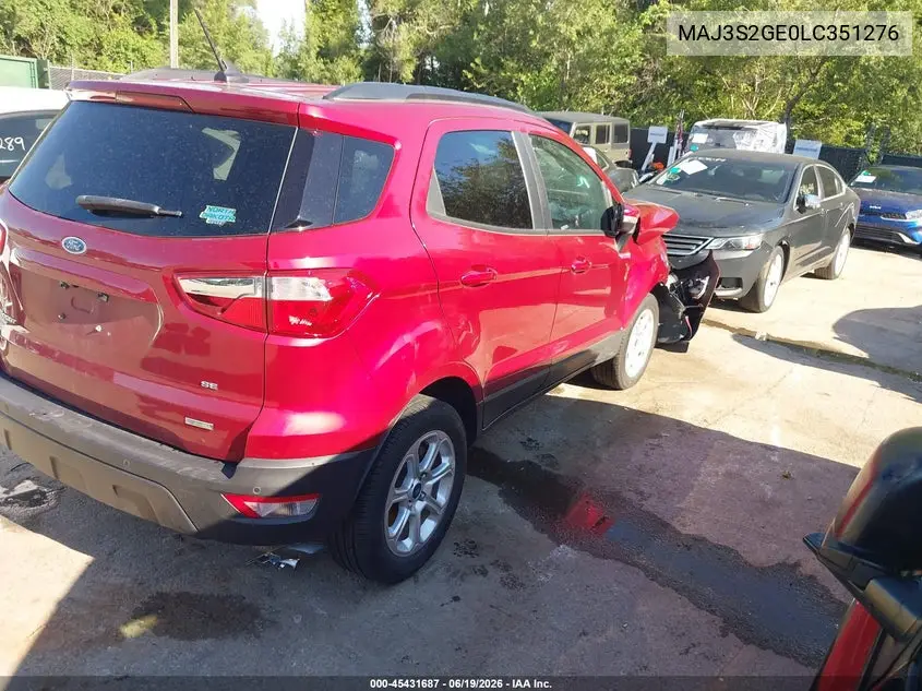 2020 Ford Ecosport Se VIN: MAJ3S2GE0LC351276 Lot: 45431687
