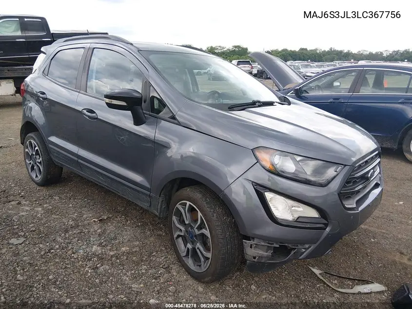 2020 Ford Ecosport Ses VIN: MAJ6S3JL3LC367756 Lot: 45478278