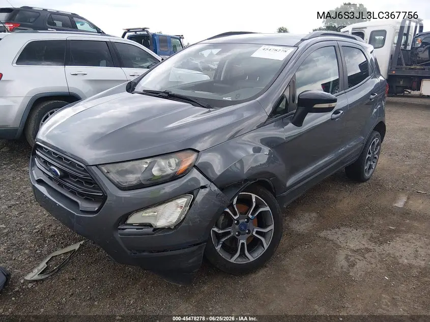 2020 Ford Ecosport Ses VIN: MAJ6S3JL3LC367756 Lot: 45478278