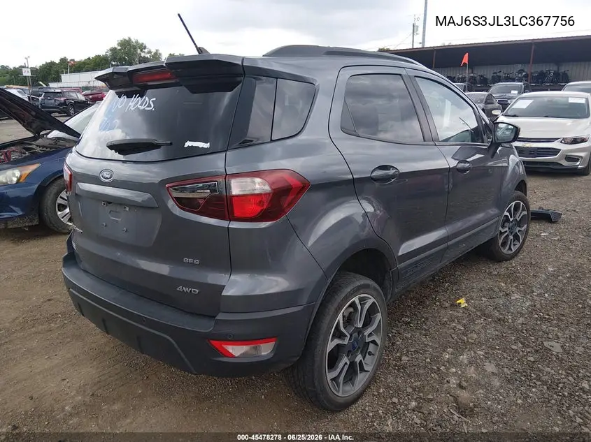 2020 Ford Ecosport Ses VIN: MAJ6S3JL3LC367756 Lot: 45478278