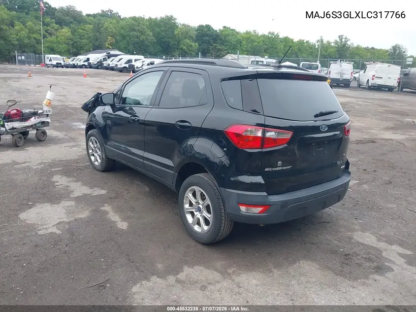 2020 Ford Ecosport Se VIN: MAJ6S3GLXLC317766 Lot: 45532238