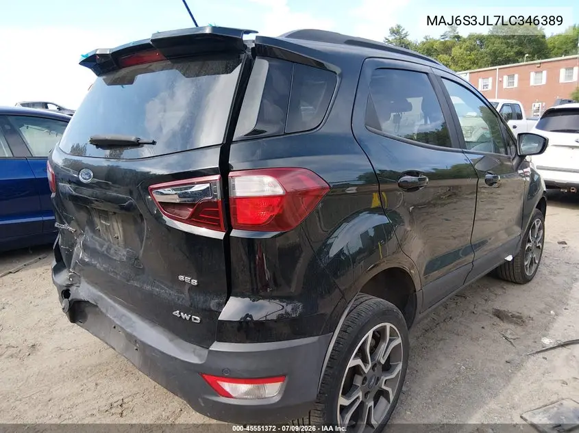 2020 Ford Ecosport Ses VIN: MAJ6S3JL7LC346389 Lot: 45551372