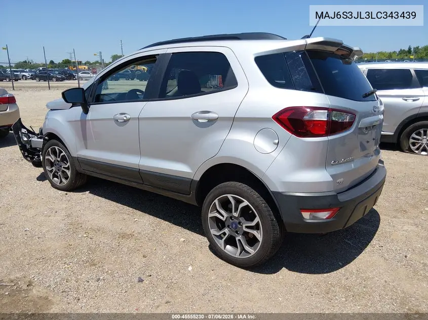 2020 Ford Ecosport Ses VIN: MAJ6S3JL3LC343439 Lot: 45555230