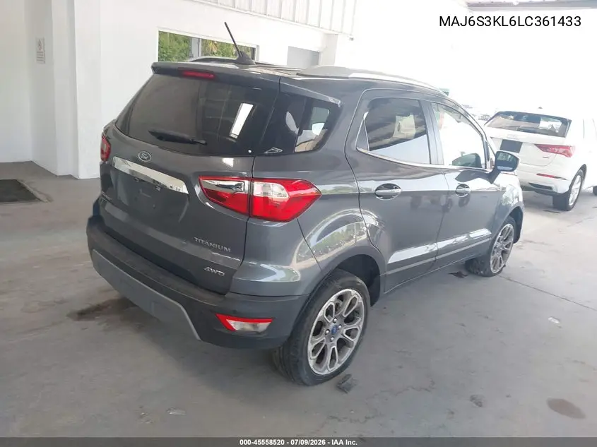 2020 Ford Ecosport Titanium VIN: MAJ6S3KL6LC361433 Lot: 45558520