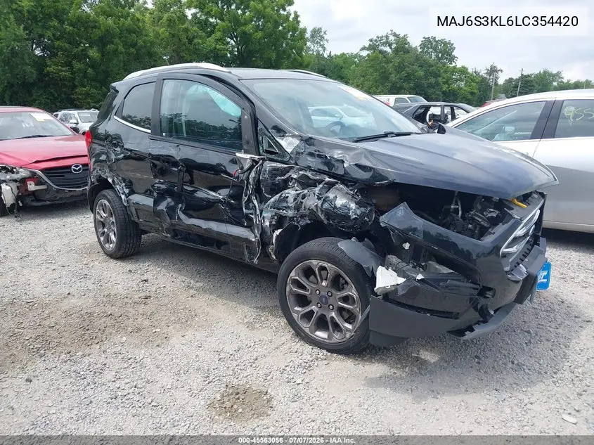 2020 Ford Ecosport Titanium VIN: MAJ6S3KL6LC354420 Lot: 45563056