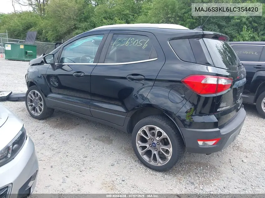 2020 Ford Ecosport Titanium VIN: MAJ6S3KL6LC354420 Lot: 45563056
