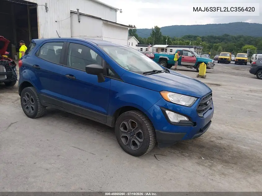 2020 Ford Ecosport S VIN: MAJ6S3FL2LC356420 Lot: 45565260