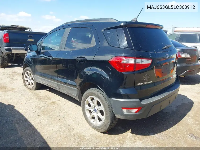 2020 Ford Ecosport Se VIN: MAJ6S3GL5LC363912 Lot: 45569131