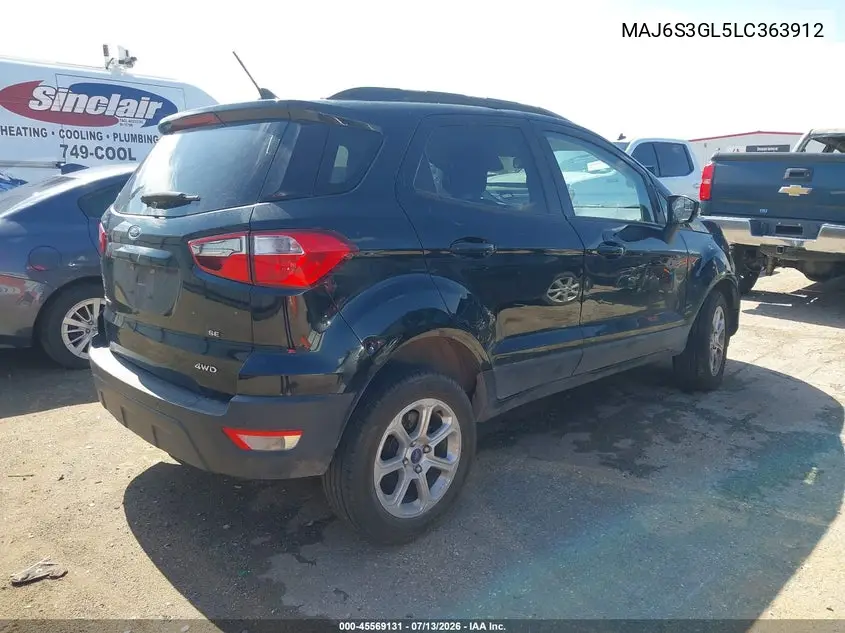 2020 Ford Ecosport Se VIN: MAJ6S3GL5LC363912 Lot: 45569131