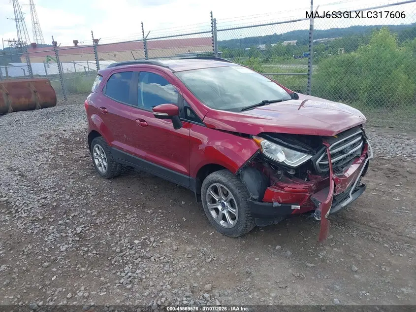 2020 Ford Ecosport Se VIN: MAJ6S3GLXLC317606 Lot: 45569576