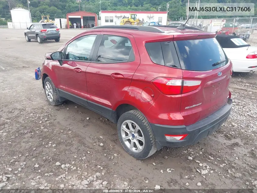 2020 Ford Ecosport Se VIN: MAJ6S3GLXLC317606 Lot: 45569576