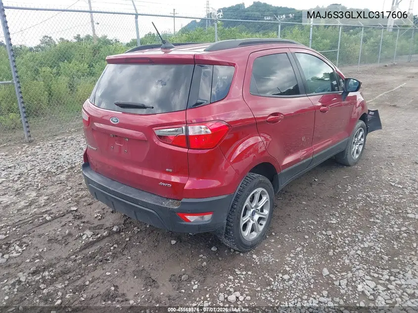 2020 Ford Ecosport Se VIN: MAJ6S3GLXLC317606 Lot: 45569576