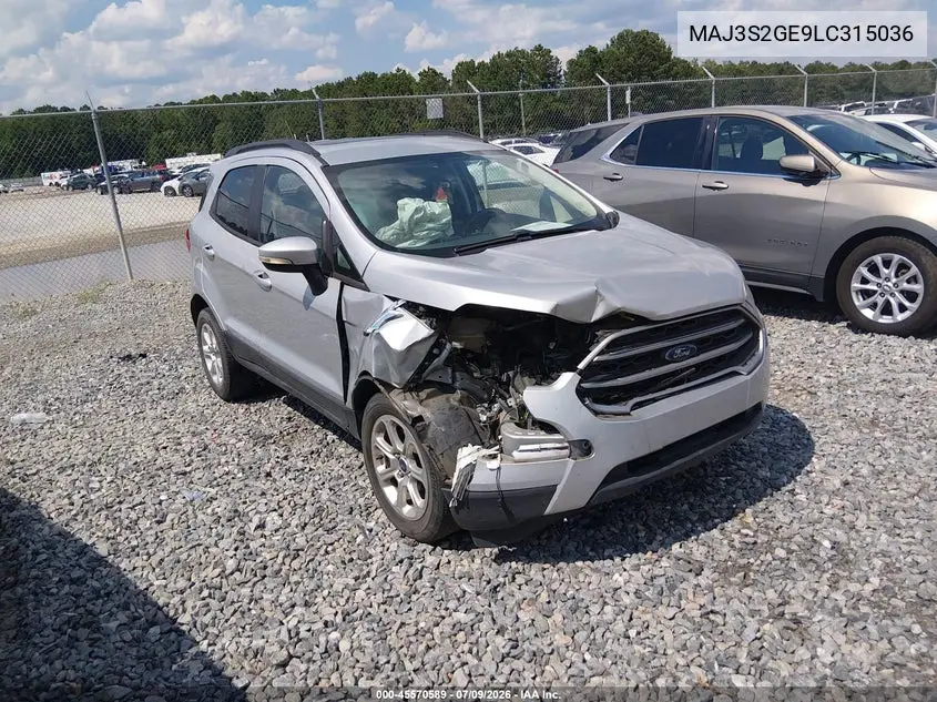 2020 Ford Ecosport Se VIN: MAJ3S2GE9LC315036 Lot: 45570589