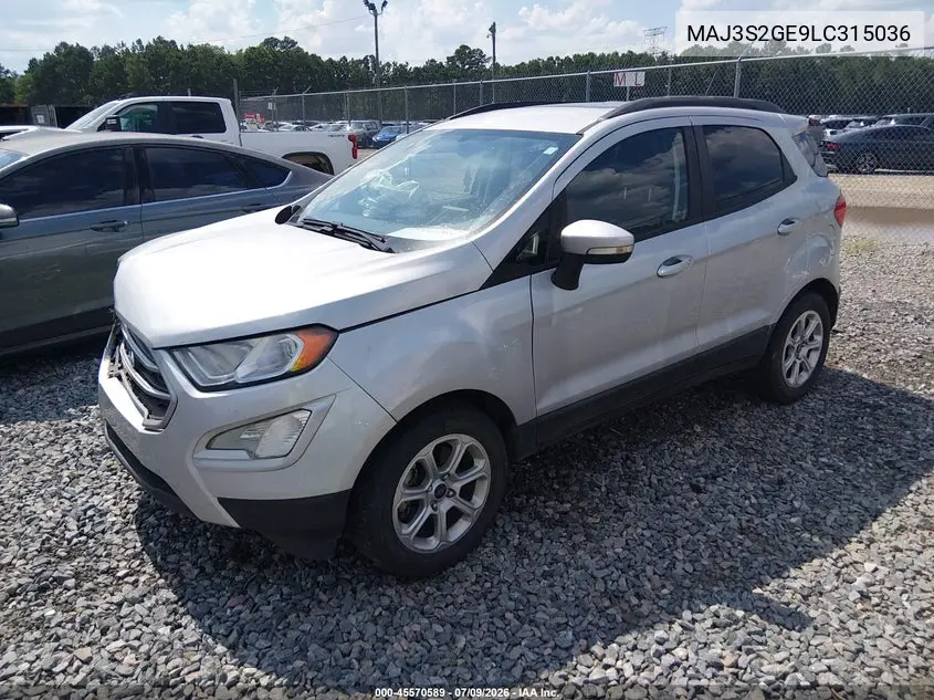2020 Ford Ecosport Se VIN: MAJ3S2GE9LC315036 Lot: 45570589