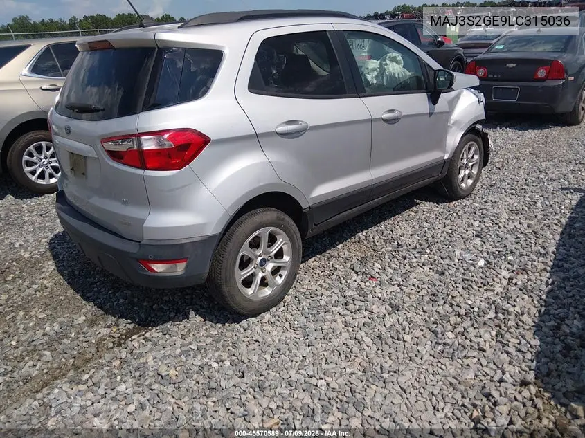 2020 Ford Ecosport Se VIN: MAJ3S2GE9LC315036 Lot: 45570589