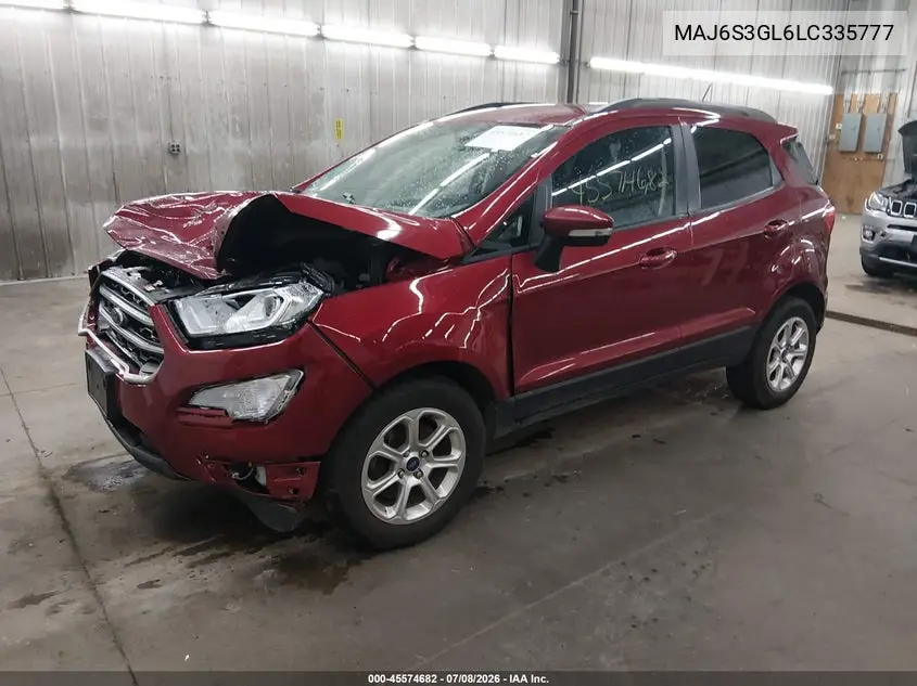 2020 Ford Ecosport Se VIN: MAJ6S3GL6LC335777 Lot: 45574682