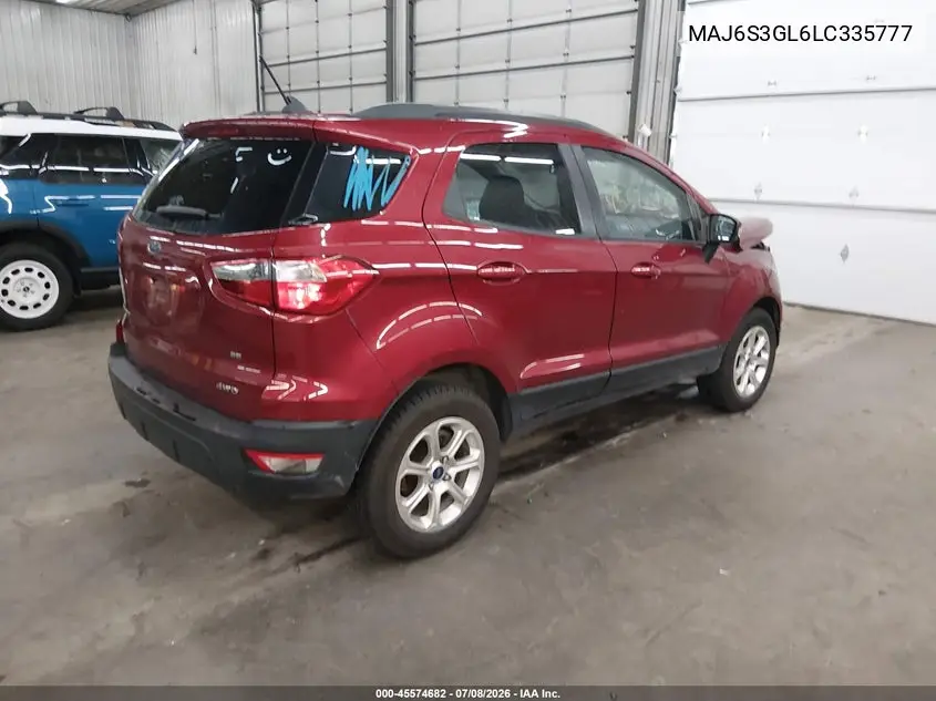 2020 Ford Ecosport Se VIN: MAJ6S3GL6LC335777 Lot: 45574682