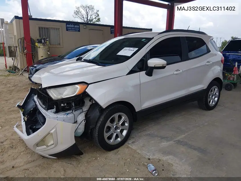 2020 Ford Ecosport Se VIN: MAJ3S2GEXLC311402 Lot: 45578568