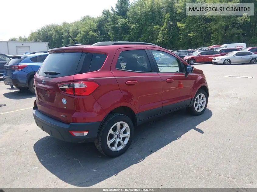 2020 Ford Ecosport Se VIN: MAJ6S3GL9LC368806 Lot: 45599615