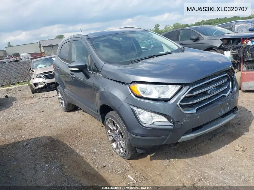 2020 Ford Ecosport Titanium VIN: MAJ6S3KLXLC320707 Lot: 45604293