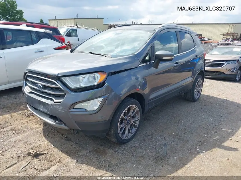 2020 Ford Ecosport Titanium VIN: MAJ6S3KLXLC320707 Lot: 45604293