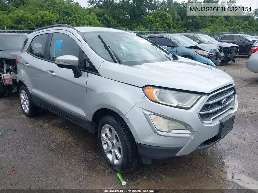 2020 Ford Ecosport Se VIN: MAJ3S2GE1LC321154 Lot: 45612419