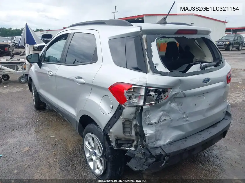 2020 Ford Ecosport Se VIN: MAJ3S2GE1LC321154 Lot: 45612419