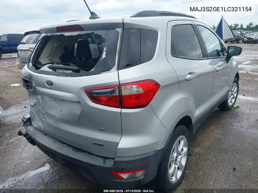 2020 Ford Ecosport Se VIN: MAJ3S2GE1LC321154 Lot: 45612419
