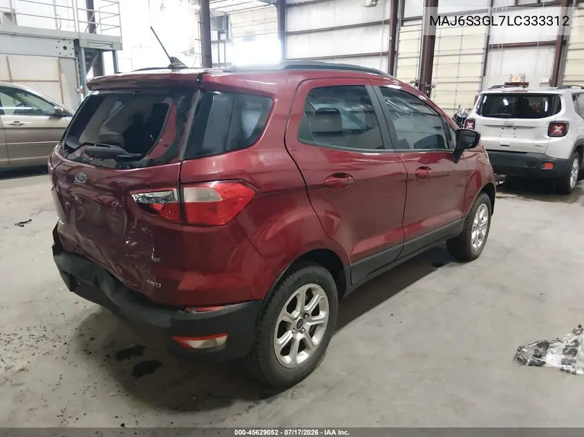 2020 Ford Ecosport Se VIN: MAJ6S3GL7LC333312 Lot: 45629052
