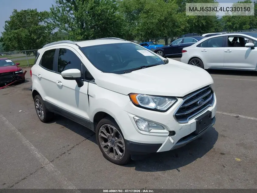 2020 Ford Ecosport Titanium VIN: MAJ6S3KL4LC330150 Lot: 45661763