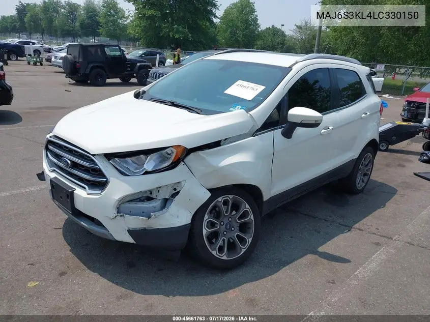 2020 Ford Ecosport Titanium VIN: MAJ6S3KL4LC330150 Lot: 45661763
