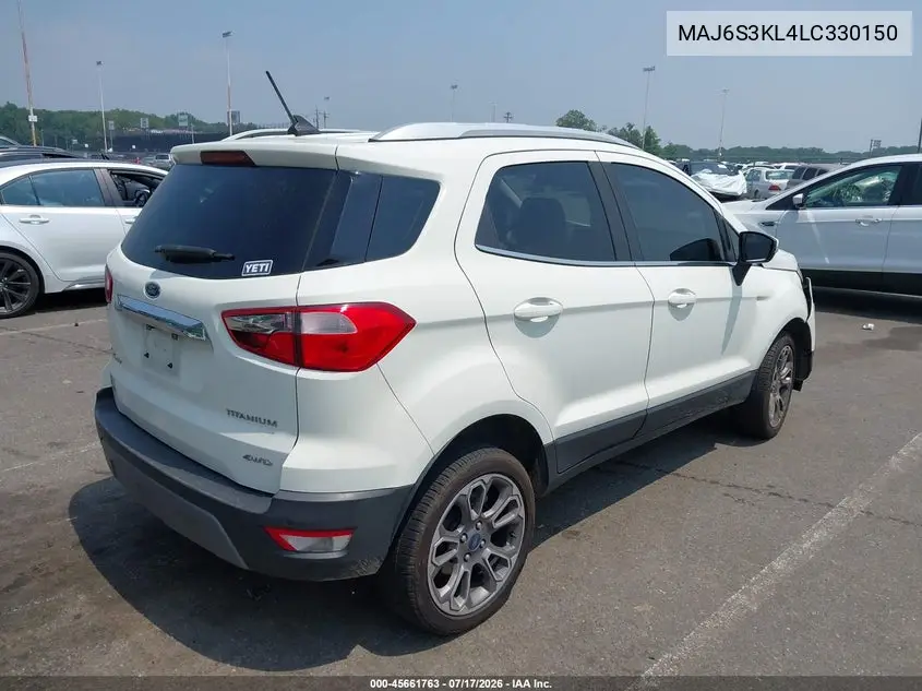2020 Ford Ecosport Titanium VIN: MAJ6S3KL4LC330150 Lot: 45661763