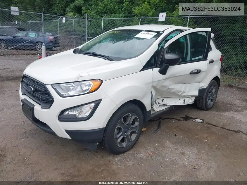 2020 Ford Ecosport S VIN: MAJ3S2FE3LC353024 Lot: 45669063