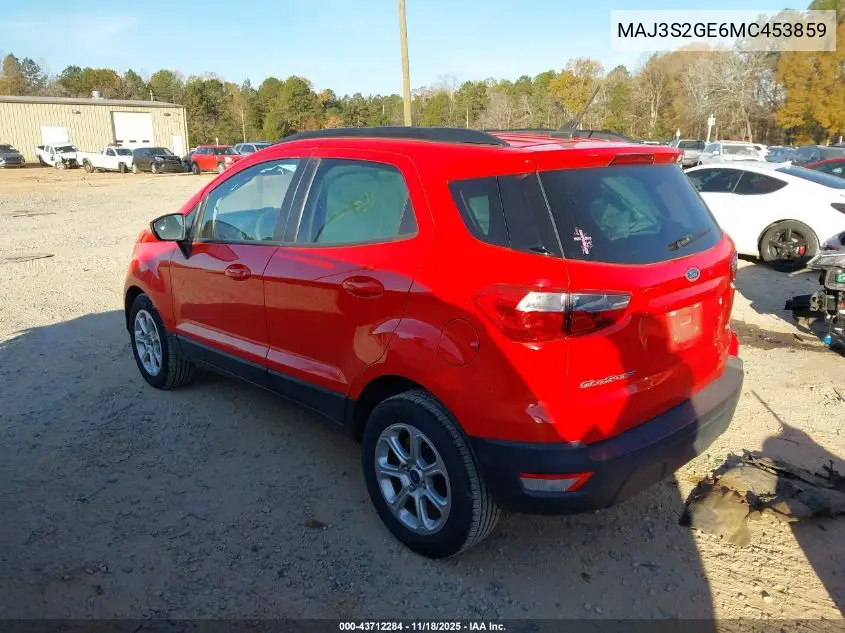 MAJ3S2GE6MC453859 2021 Ford Ecosport Se
