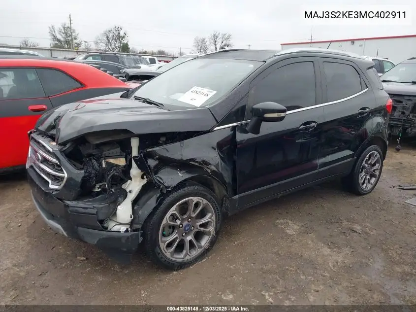 MAJ3S2KE3MC402911 2021 Ford Ecosport Titanium
