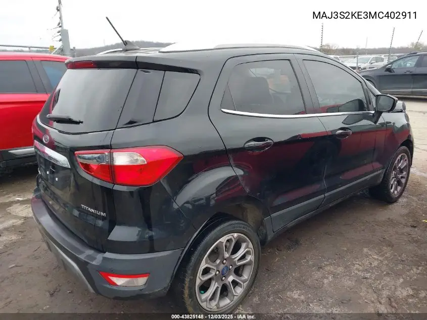 MAJ3S2KE3MC402911 2021 Ford Ecosport Titanium