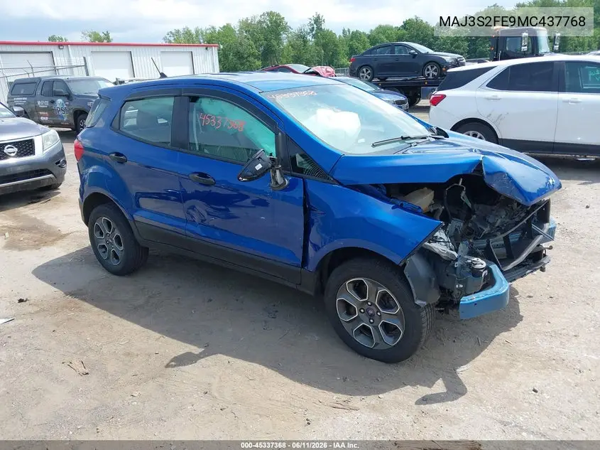 2021 Ford Ecosport S VIN: MAJ3S2FE9MC437768 Lot: 45337368