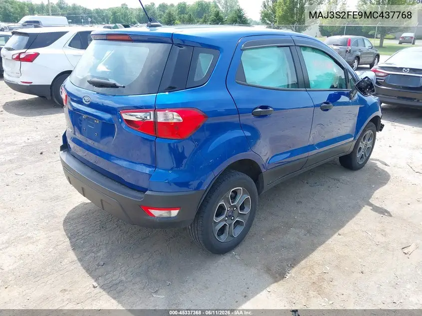 2021 Ford Ecosport S VIN: MAJ3S2FE9MC437768 Lot: 45337368
