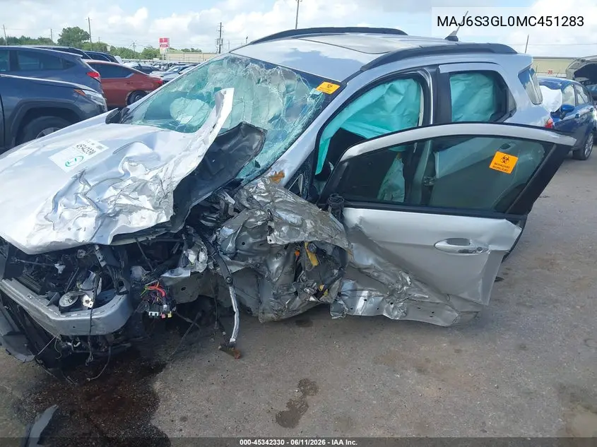 2021 Ford Ecosport Se VIN: MAJ6S3GL0MC451283 Lot: 45342330