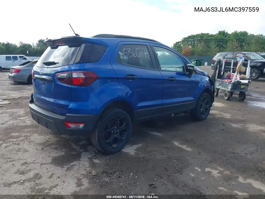 2021 Ford Ecosport Ses VIN: MAJ6S3JL6MC397559 Lot: 45360741