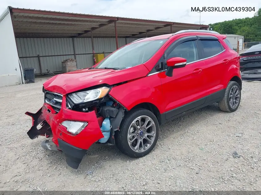 2021 Ford Ecosport Titanium VIN: MAJ6S3KL0MC439304 Lot: 45369803