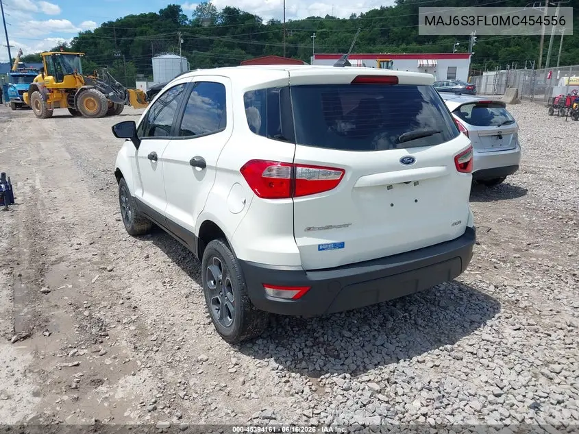 2021 Ford Ecosport S VIN: MAJ6S3FL0MC454556 Lot: 45394161
