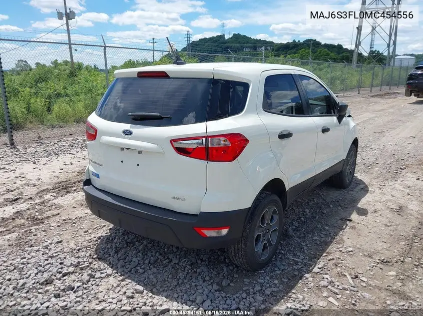 2021 Ford Ecosport S VIN: MAJ6S3FL0MC454556 Lot: 45394161