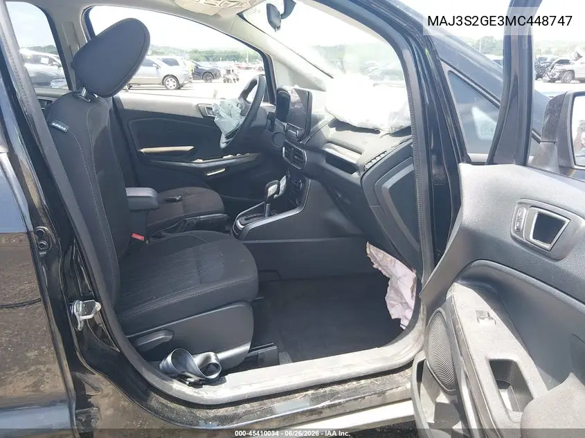 2021 Ford Ecosport Se VIN: MAJ3S2GE3MC448747 Lot: 45410034